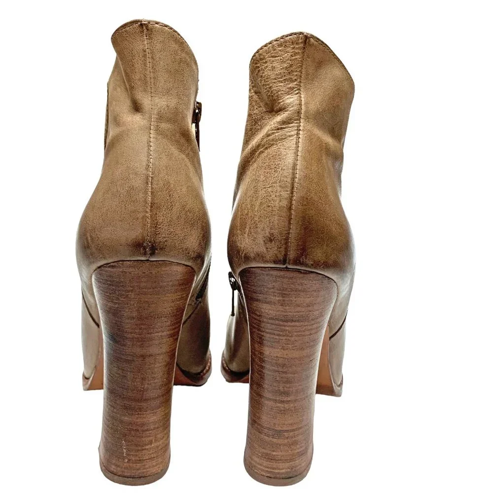 JEAN MICHEL CAZABAT Lois‎ Distressed Leather Chunky Booties